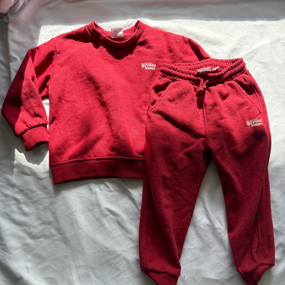 Zara Kids Text Print Sweatshirt and Sweatpants 3-4T